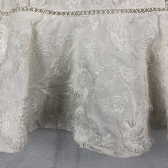 INC International Concepts Women's Size 2 White Lace High Neck Flounce Dress - Picture 3 of 11